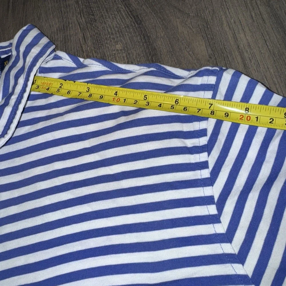 Polo Ralph Lauren Blue Label Men's Blue & white Striped Golf Preppy polo XL